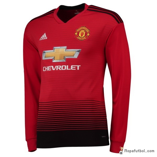 Camiseta Manchester United Replica Primera Ropa Manga Larga 2018/19 Rojo